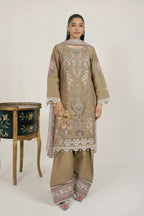 Frost Olive Embroidered 3 Piece Suite