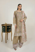 Frost Olive Embroidered 3 Piece Suite