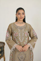 Frost Olive Embroidered 3 Piece Suite