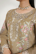 Frost Olive Embroidered 3 Piece Suite
