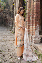 3 Piece Embroidered Summer Cotton Suit-Stitched