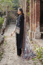 3 Piece Embroidered Summer Cotton Suit-Stitched