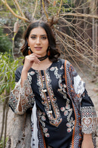 3 Piece Embroidered Summer Cotton Suit-Stitched