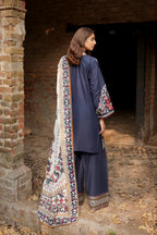 3 Piece Embroidered Summer Cotton Suit-Stitched