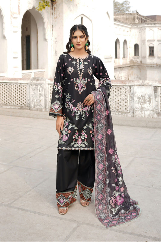 Embroidered Cotton Lawn Suite-3 Piece