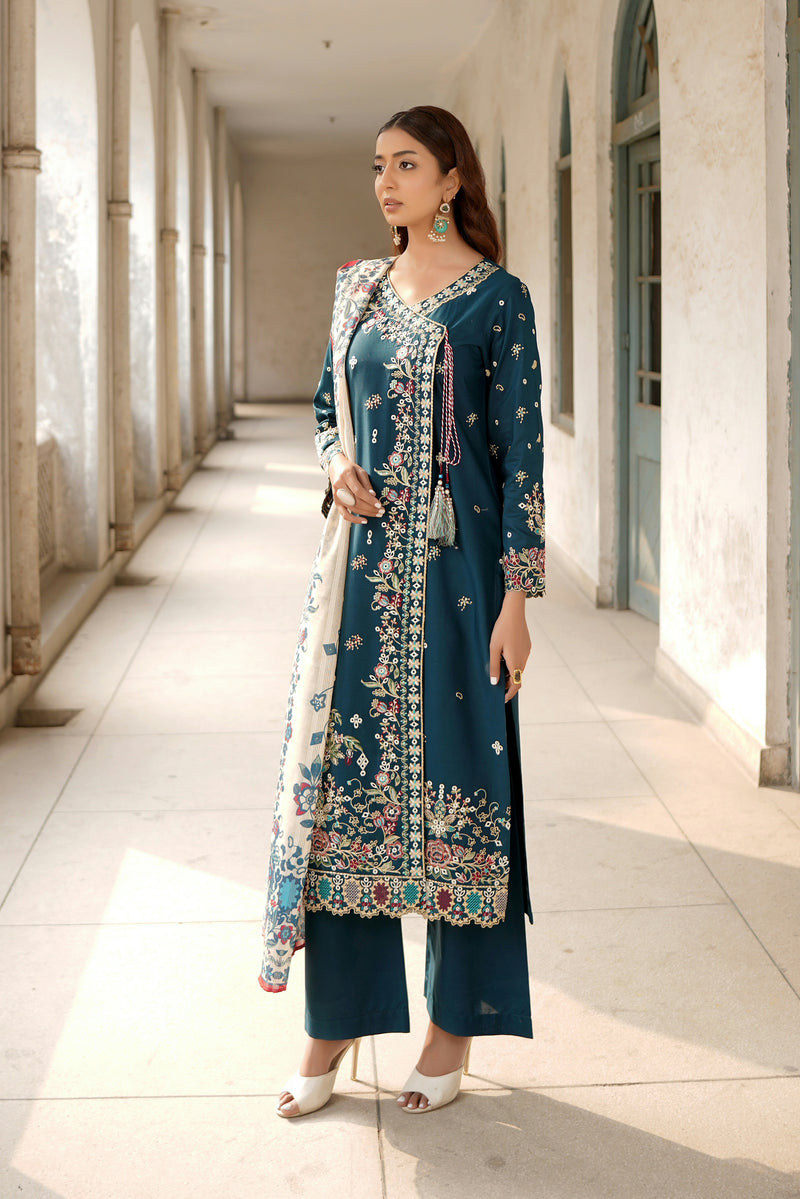 Embroidered Summer Cotton Suit-3 Piece Stitched