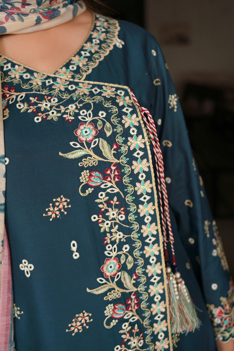 Embroidered Summer Cotton Suit-3 Piece Stitched