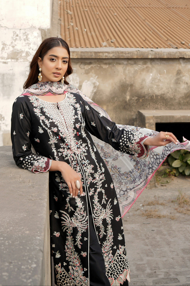 Embroidered Summer Cotton Suit-3 Piece Stitched