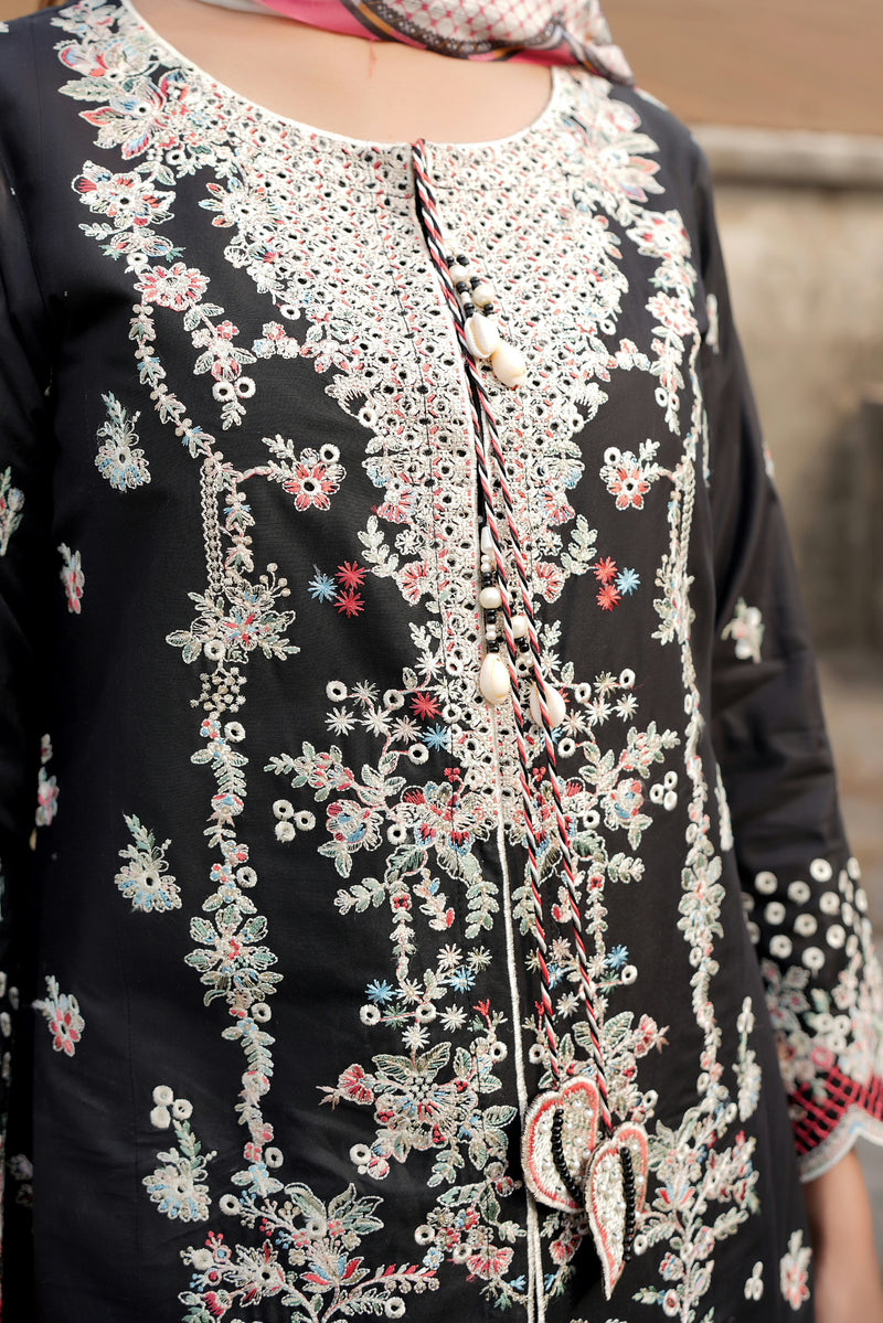 Embroidered Summer Cotton Suit-3 Piece Stitched