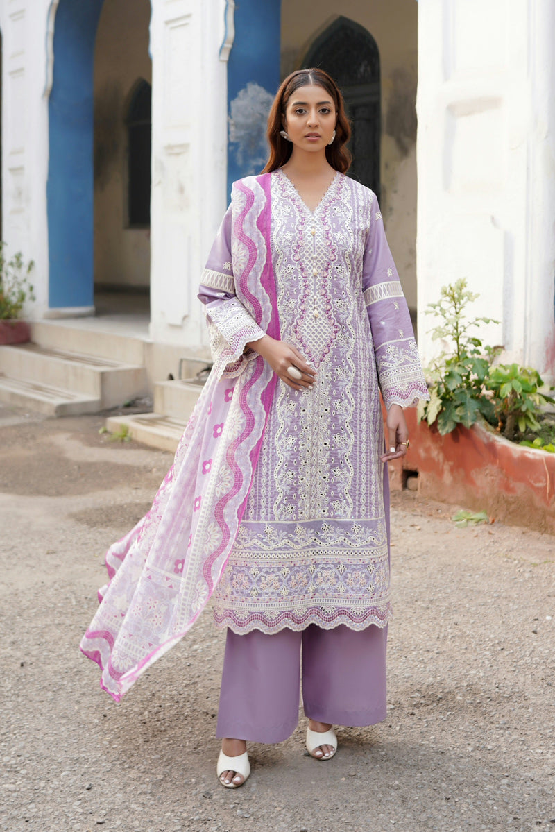 Embroidered Summer Cotton Suit-3 Piece Stitched