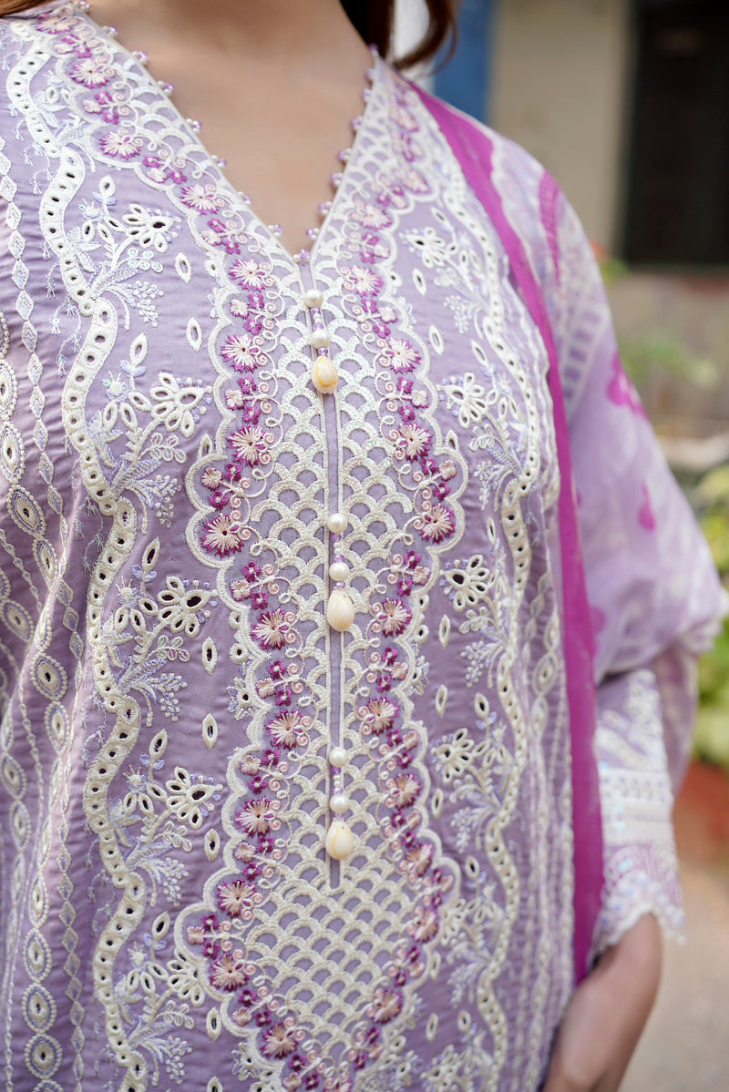Embroidered Summer Cotton Suit-3 Piece Stitched