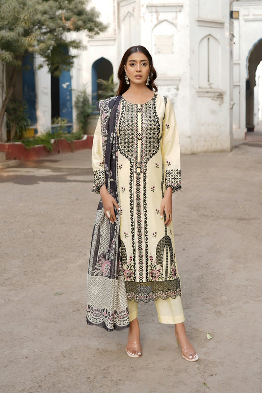 Embroidered Cotton Lawn Suite-3 Piece