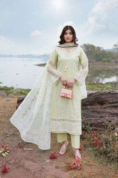 3 Piece Embroidered Suite-Stitched