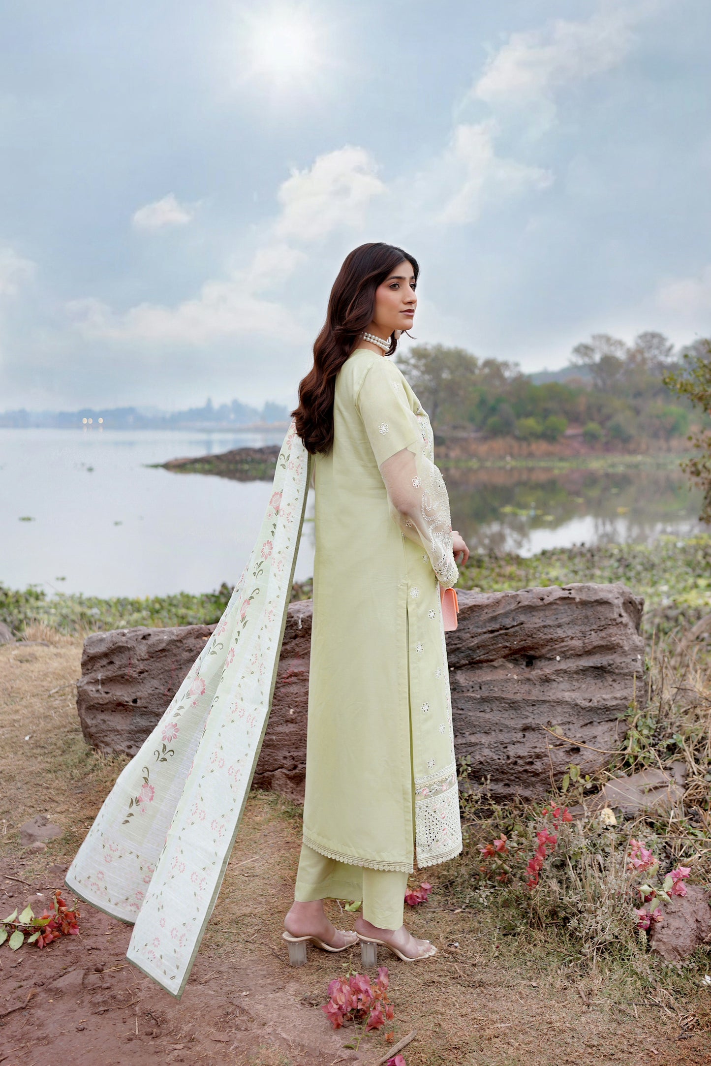 3 Piece Embroidered Suite-Stitched
