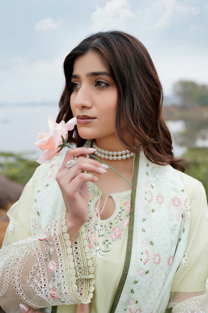 3 Piece Embroidered Suite-Stitched