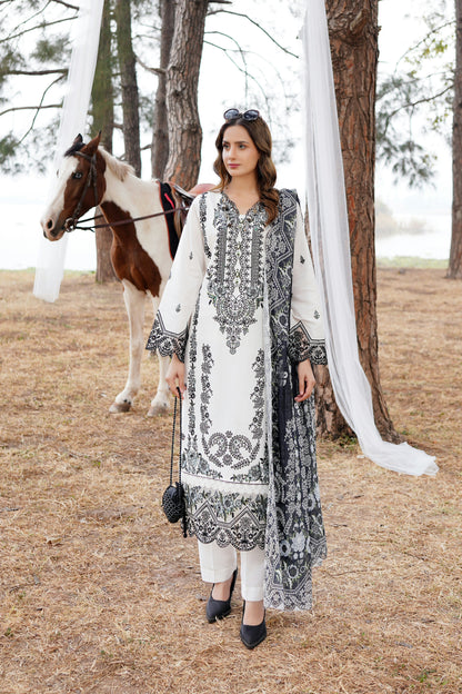 3 Piece Embroidered Suite-Stitched