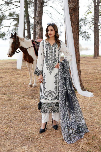 3 Piece Embroidered Suite-Stitched
