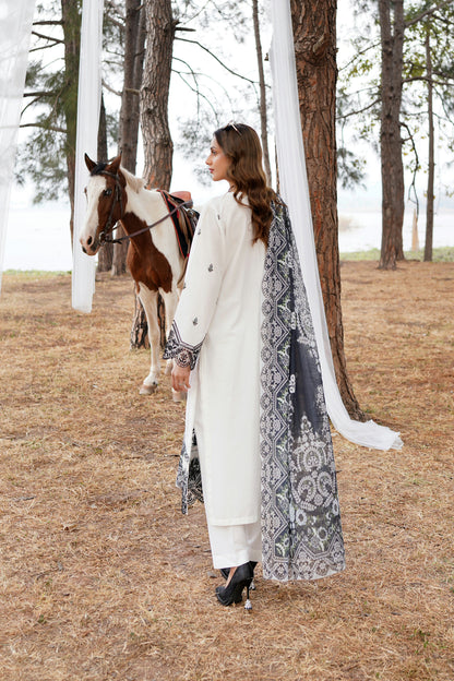 3 Piece Embroidered Suite-Stitched