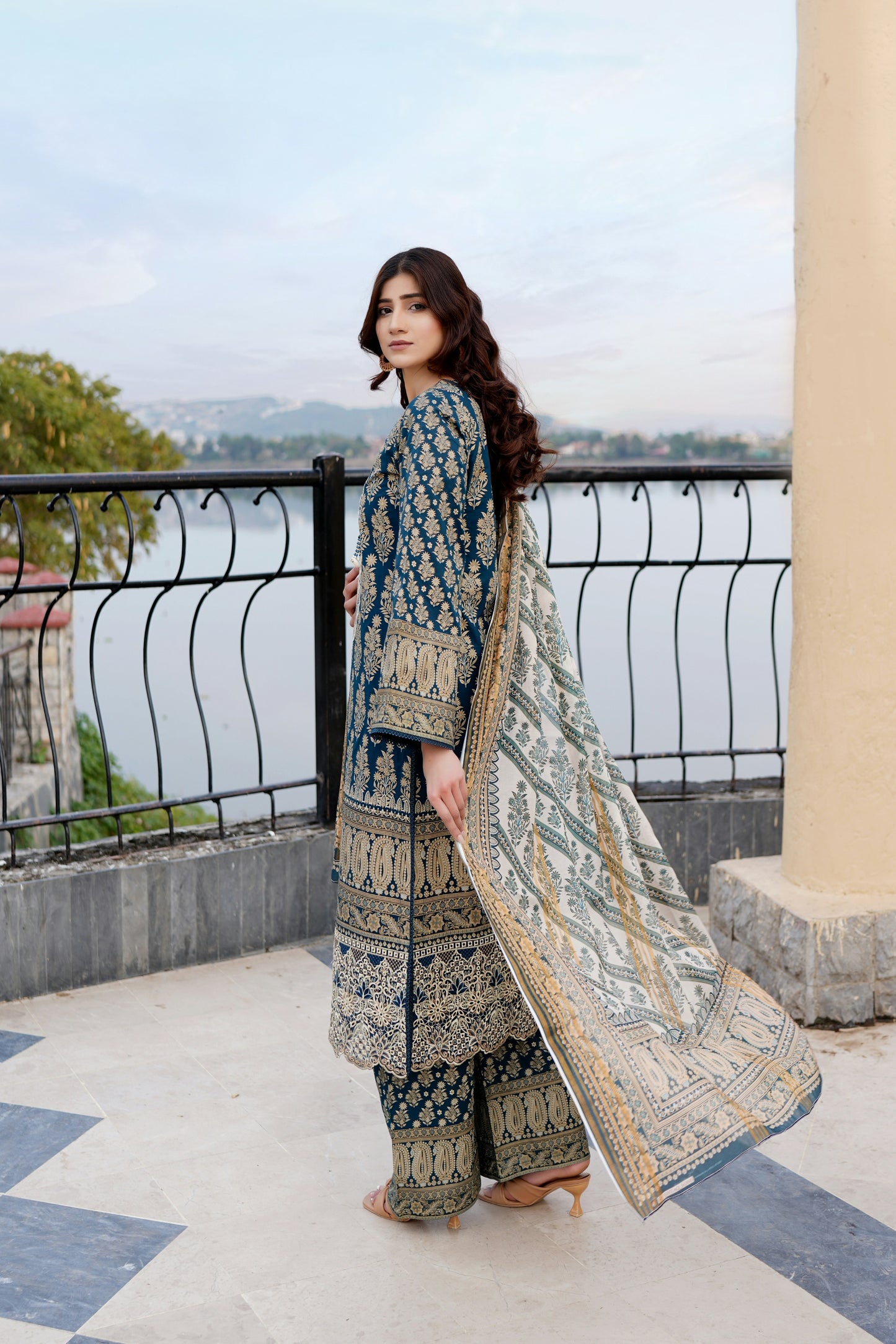 Embroidered 3 Piece Suite-Summer Cotton