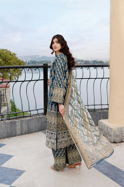 Embroidered 3 Piece Suite-Summer Cotton