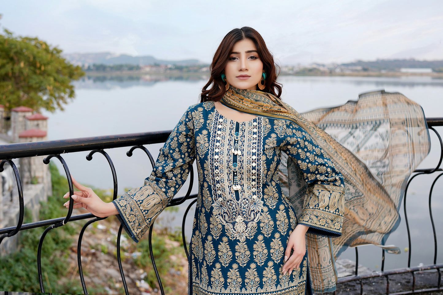 Embroidered 3 Piece Suite-Summer Cotton