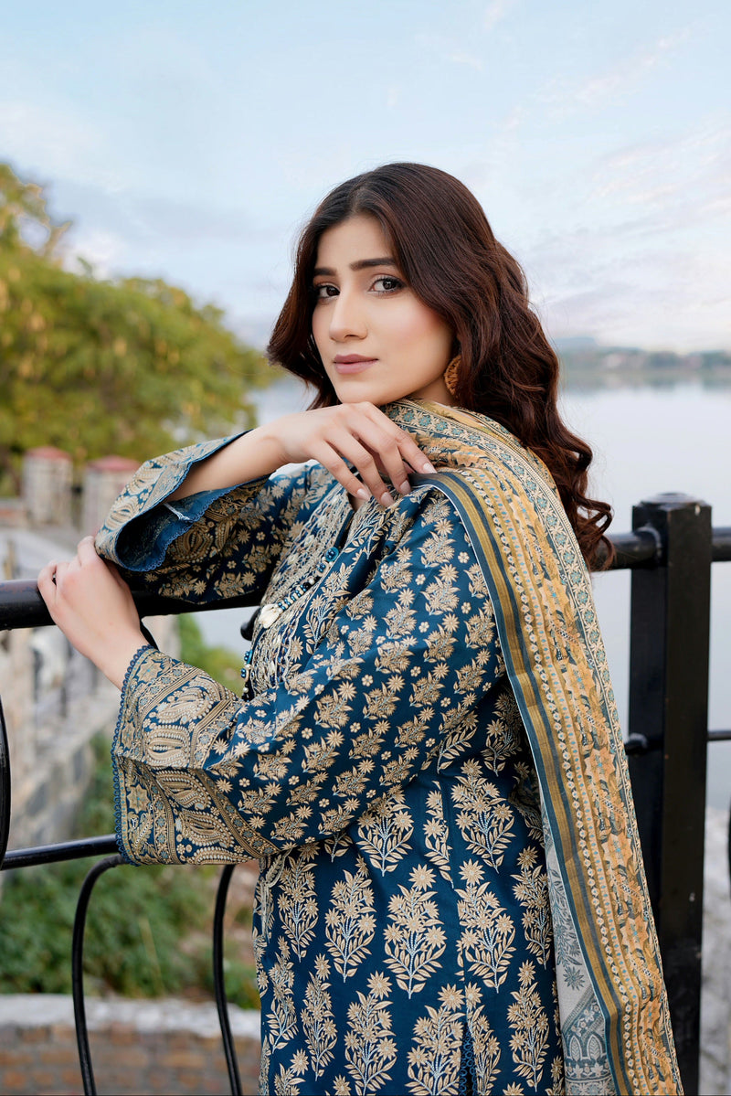 Embroidered 3 Piece Suite-Summer Cotton