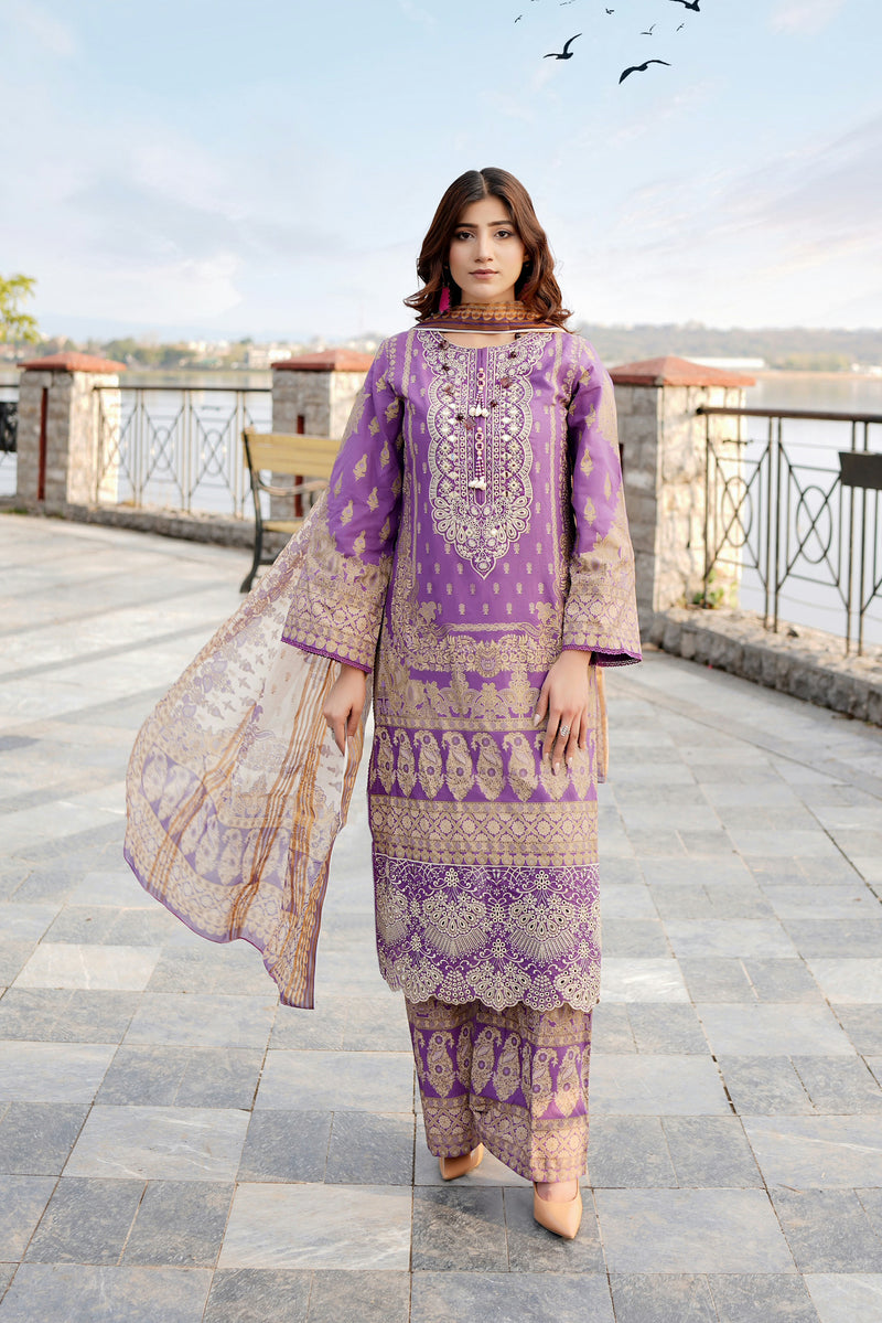 Embroidered 3 Piece Suite-Summer Cotton