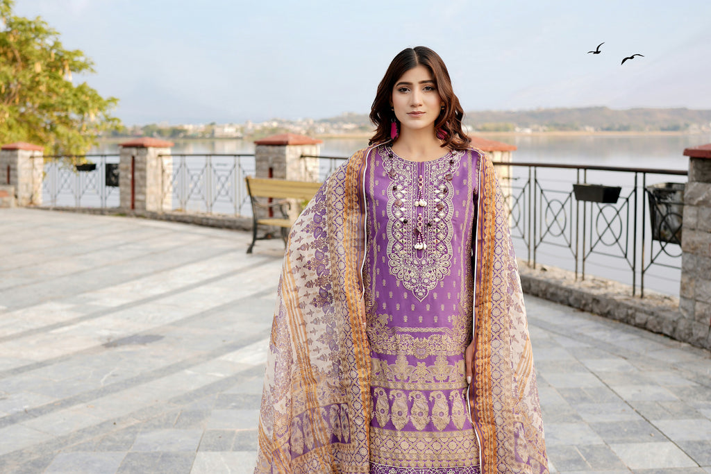 Embroidered 3 Piece Suite-Summer Cotton
