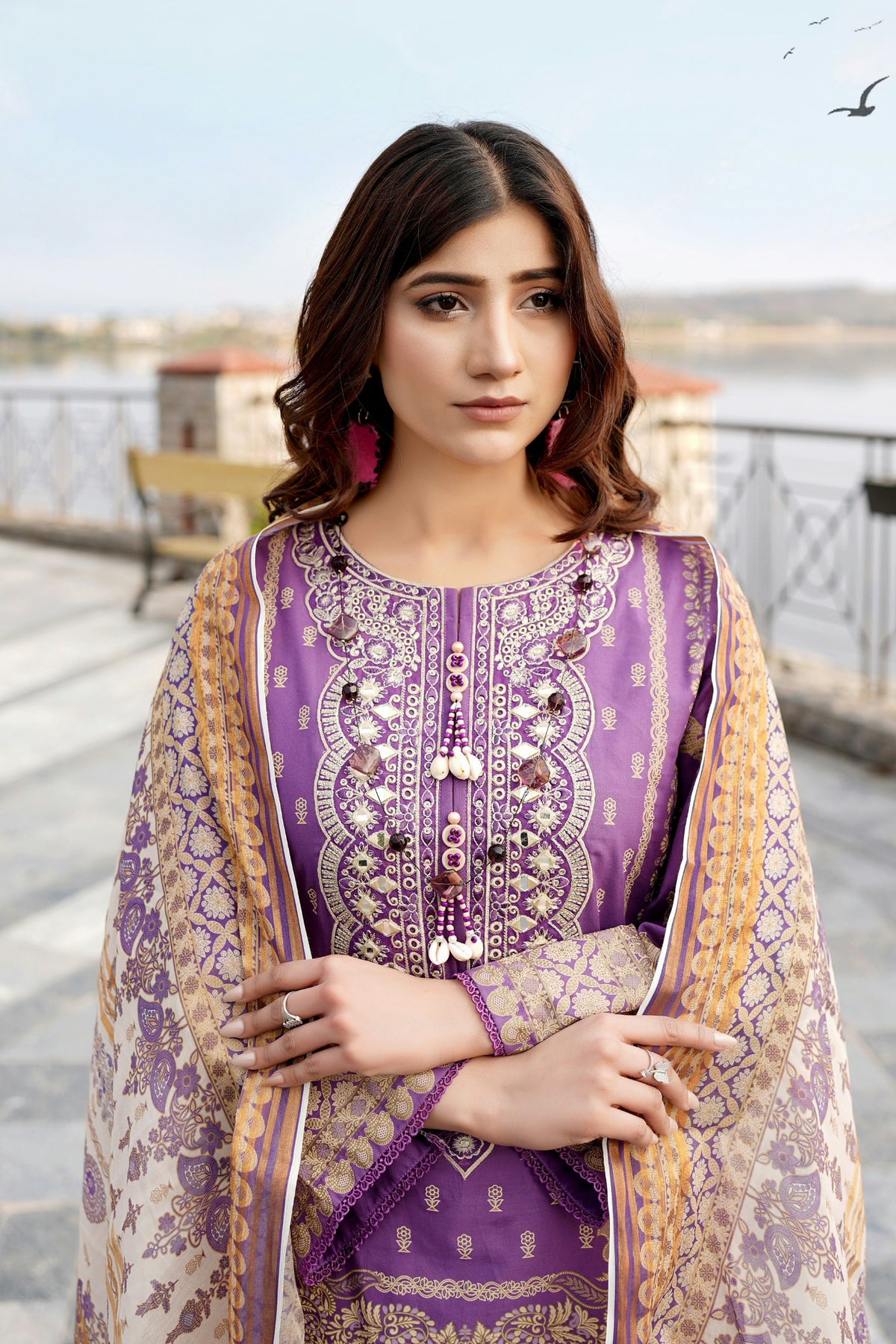 Embroidered 3 Piece Suite-Summer Cotton