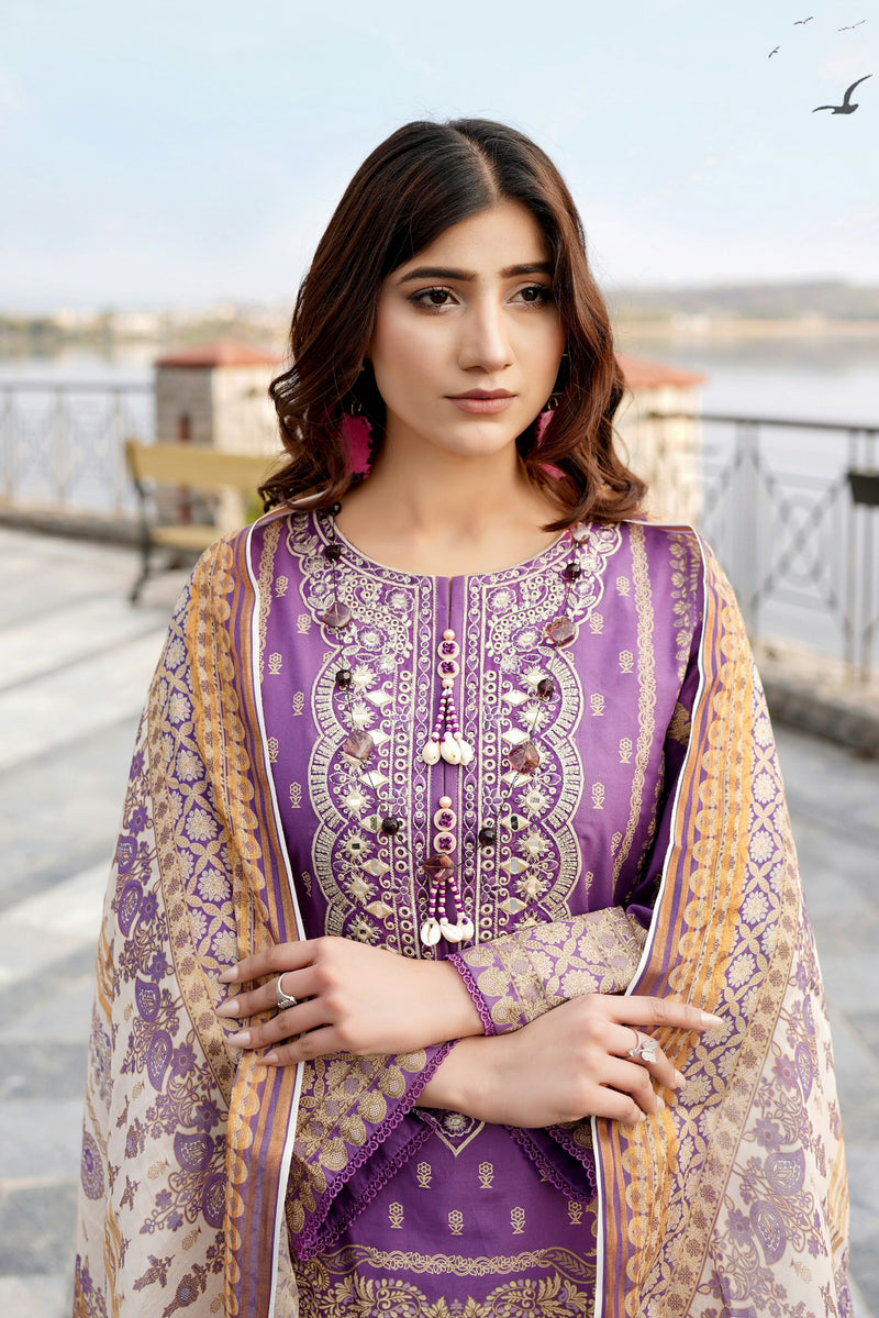 Embroidered 3 Piece Suite-Summer Cotton