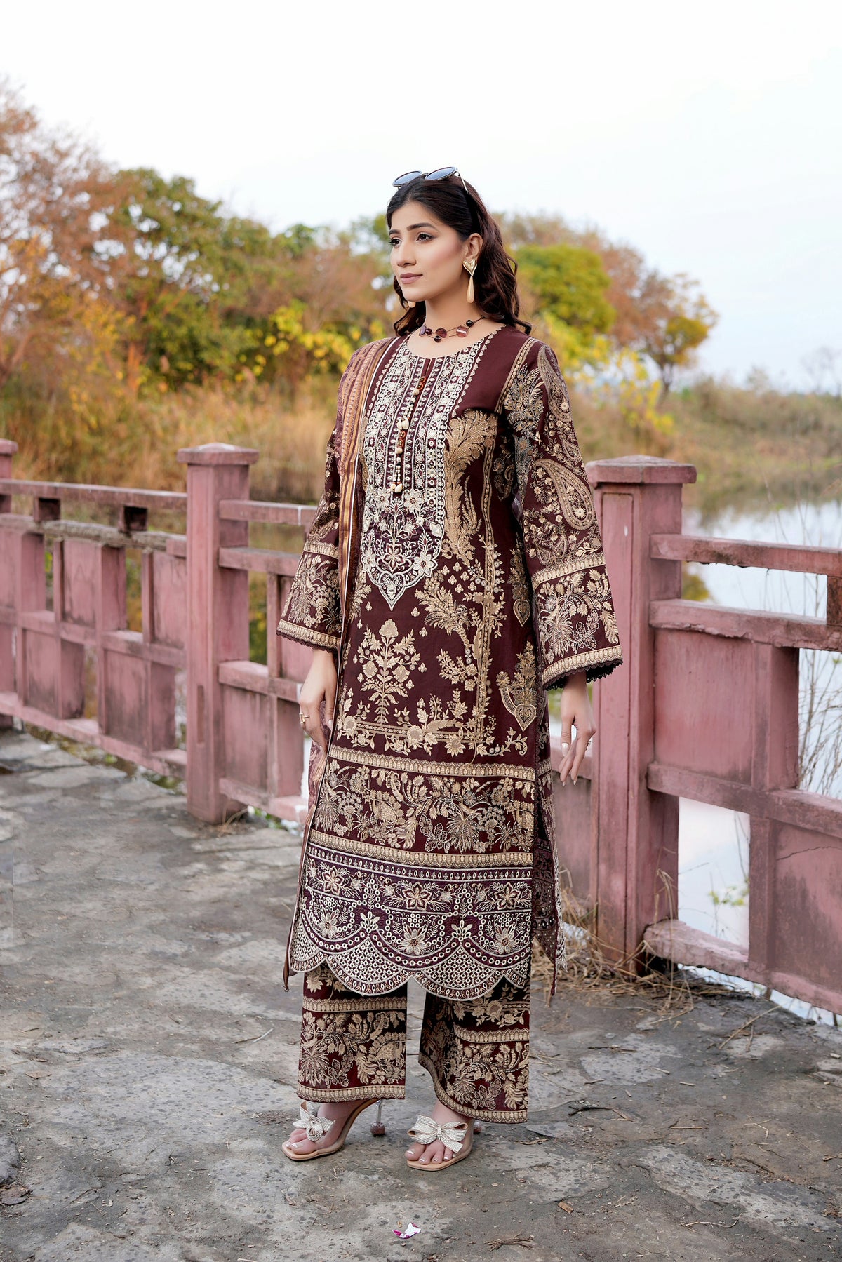 Embroidered 3 Piece Suite-Summer Cotton