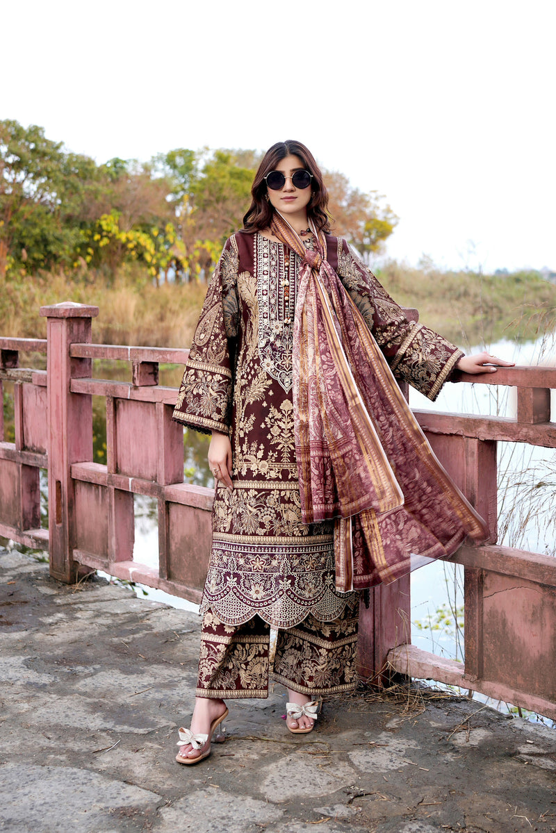 Embroidered 3 Piece Suite-Summer Cotton