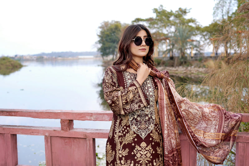 Embroidered 3 Piece Suite-Summer Cotton