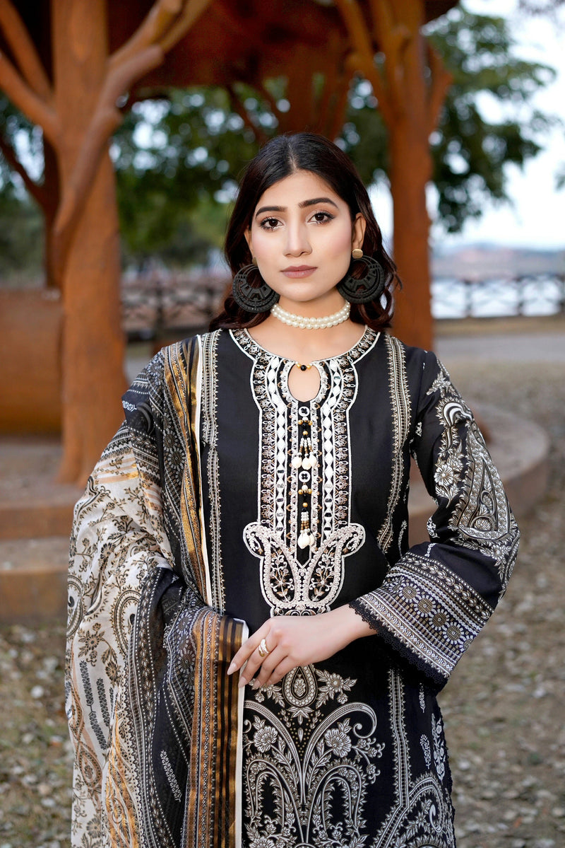 Embroidered 3 Piece Suite-Summer Cotton