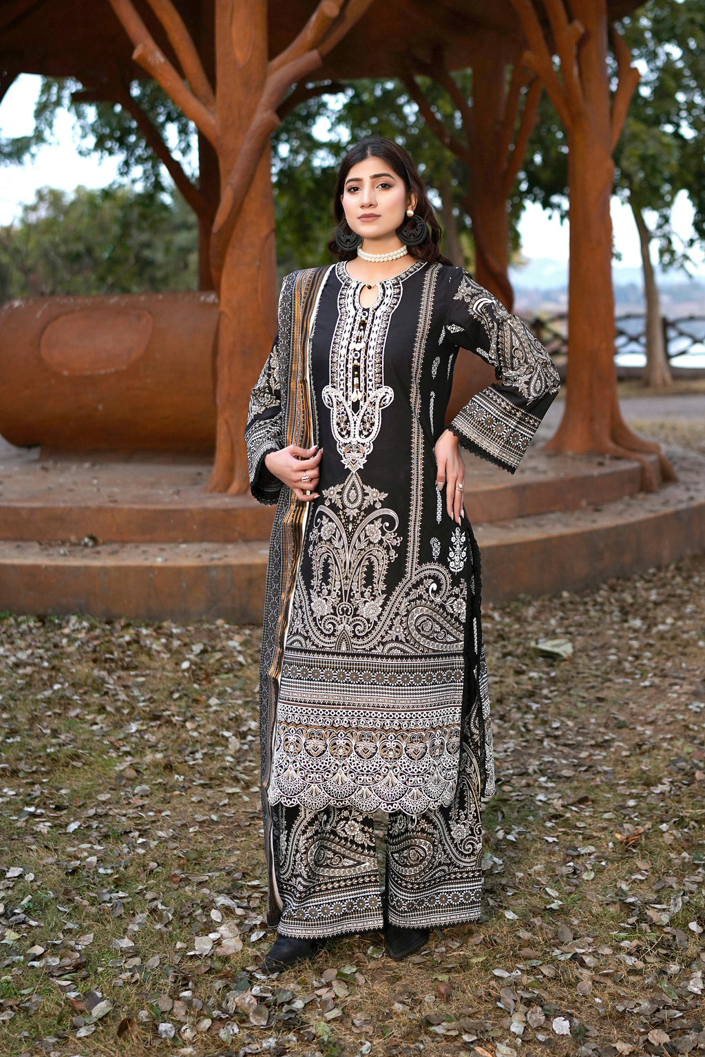 Embroidered 3 Piece Suite-Summer Cotton