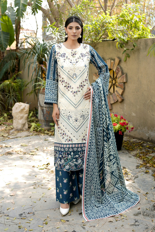 3 Piece Slate Teal suite-Embroidered