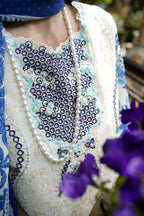 Embroidered  3 Piece Ivory Cream suite