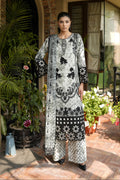 3 Piece Embroidered Black Floral Suit